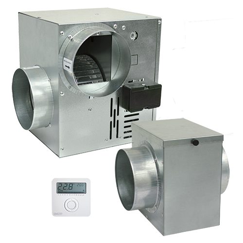 Répartiteur d'air chaud pour foyer fermé, 400 m3/h, thermostat intégré, D  125 mm S&P (